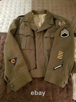 WWII US Army Air Force, 8th AAF OD Uniform, Ike Jacket, IDd, size 42S