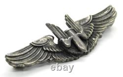 WWII US Army Air Force AAF Amico Sterling Silver Ariel Gunner Wings Pin