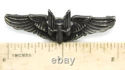 WWII US Army Air Force AAF Amico Sterling Silver Ariel Gunner Wings Pin