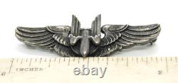 WWII US Army Air Force AAF Amico Sterling Silver Ariel Gunner Wings Pin