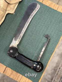 WWII US Army Air Force AAF Emergency Bailout Kit Folding Machete Imperial Prov