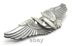 WWII US Army Air Force AAF Gemsco Sterling Silver Ariel Gunner Wings Pin