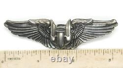 WWII US Army Air Force AAF Gemsco Sterling Silver Ariel Gunner Wings Pin