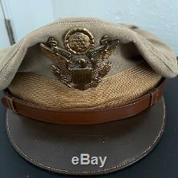 WWII US Army Air Force AAF Officer's Crusher Cap Hat Sz 7 1/4 Original