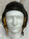 WWII US Army Air Force AAF Type A-11 Leather Flying Helmet Size M Swan