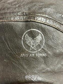 WWII US Army Air Force AAF Type A-11 Leather Flying Helmet Size M Swan