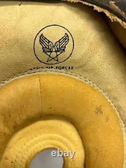 WWII US Army Air Force AAF Type A-11 Leather Flying Helmet Size M Swan