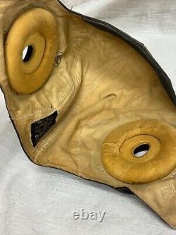 WWII US Army Air Force AAF Type A-11 Leather Flying Helmet Size M Swan