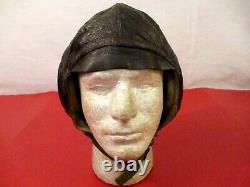 WWII US Army Air Force AAF Type A-11 Leather Pilot Flying Helmet Sz Large 1945