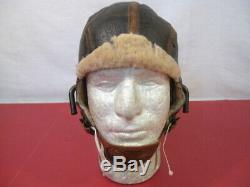 WWII US Army Air Force AAF Type B-5 Leather Pilot Flying Helmet withGosport Tubes