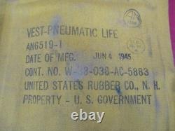 WWII US Army Air Force AN6519-1 Mae West Inflatable Life Preserver Vest 1945