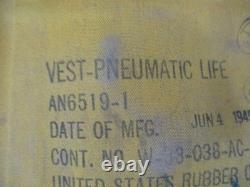 WWII US Army Air Force AN6519-1 Mae West Inflatable Life Preserver Vest 1945