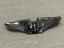 WWII US Army Air Force Aerial Gunner 3 Inch Gemsco Sterling Silver Wings