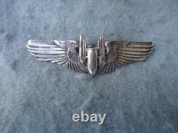 WWII US Army Air Force Air Gunner Wings Large 3 Jacket Insignia Sterling Marked