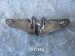 WWII US Army Air Force Air Gunner Wings Large 3 Jacket Insignia Sterling Marked