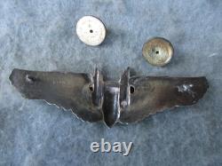 WWII US Army Air Force Air Gunner Wings Large 3 Jacket Insignia Sterling Marked