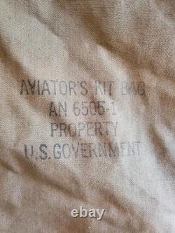 WWII US Army Air Force Aviator's Kit Bag AN 6505-1 All Parts Are Clean No Damage