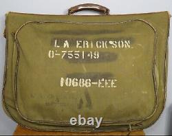 WWII US Army Air Force B-4 Canvas/Leather Suitcase Garment Bag by Hinson Mfg