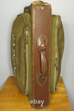 WWII US Army Air Force B-4 Canvas/Leather Suitcase Garment Bag by Hinson Mfg