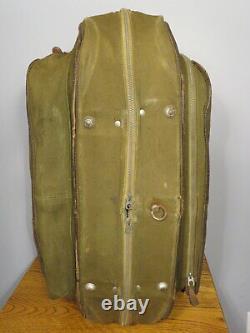 WWII US Army Air Force B-4 Canvas/Leather Suitcase Garment Bag by Hinson Mfg