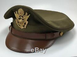 WWII US Army Air Force Bancroft Zephyr Crusher Cap Crush Hat Service Cap 7-3/8