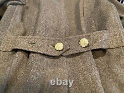 WWII US Army Air Force Corporal Long Olive Green Wool Coat 36 L? Beautiful