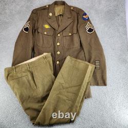 WWII US Army Air Force Dress Jacket and Pants Staff Sergeant Patch 38L 34x31