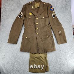 WWII US Army Air Force Dress Jacket and Pants Staff Sergeant Patch 38L 34x31