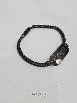 WWII US Army Air Force Identification Sweatheart Bracelet LGB Sterling Silver