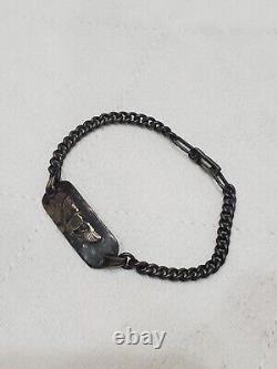 WWII US Army Air Force Identification Sweatheart Bracelet LGB Sterling Silver