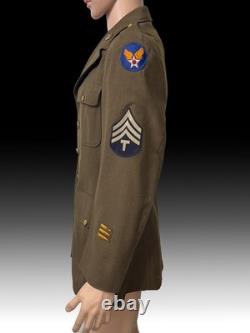 WWII US Army Air Force M1941 Technician Fourth Grade Coat 9th AAF Military Unifo