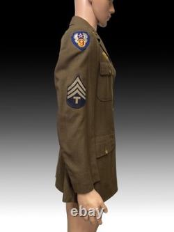 WWII US Army Air Force M1941 Technician Fourth Grade Coat 9th AAF Military Unifo