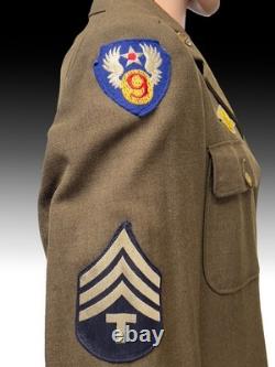 WWII US Army Air Force M1941 Technician Fourth Grade Coat 9th AAF Military Unifo