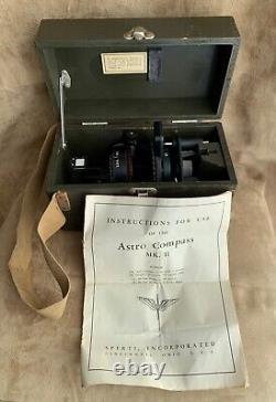 WWII US Army Air Force Military Astro Compass MKII Case Navational Instrument