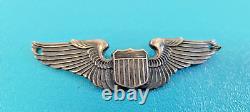 WWII US Army Air Force Pilot Wings Badge Pin LGB Co Sterling Silver USAAF V1