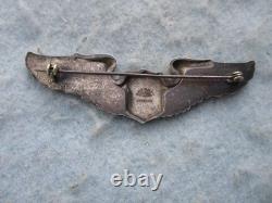 WWII US Army Air Force Pilot Wings Large 3 Jacket Insignia Sterling Amcraft Mkd