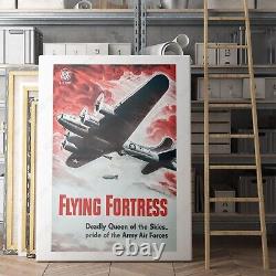 WWII US Army Air Force Propaganda B17 Flying Fortress Canvas Wall Art Print