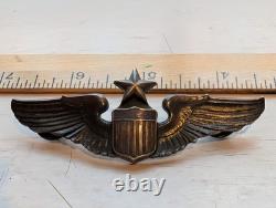 WWII US Army Air Force STERLING 3 Senior PILOT WINGS BY JOSTEN