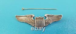 WWII US Army Air Force S. E. Eby Pilot Wings Medal Pin Sterling Silver 3 P6