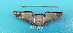 WWII US Army Air Force S. E. Eby Pilot Wings Medal Pin Sterling Silver 3 P6