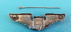 WWII US Army Air Force S. E. Eby Pilot Wings Medal Pin Sterling Silver 3 P6
