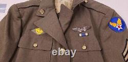 WWII US Army Air Force Sergeant Dress Jacket withTie, Cover, Patches 38S Excellent