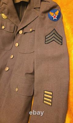 WWII US Army Air Force Sergeant Named Uniform Grouping Jacket Pants Ties USAAF