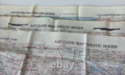 WWII US Army Air Force Silk Pilot Escape Map 1943 1944 Asiatic Series Lot of 3