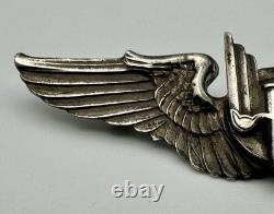 WWII US Army Air Force Sterling Silver Aerial Gunner Wings Full Size 3 3/16