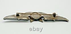 WWII US Army Air Force Sterling Silver Aerial Gunner Wings Full Size 3 3/16