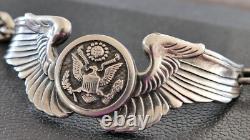 WWII US Army Air Force Sterling Silver Aircrew Member Wings Bracelet