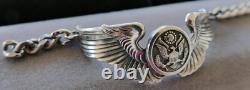 WWII US Army Air Force Sterling Silver Aircrew Member Wings Bracelet
