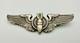 WWII US Army Air Force Sterling Silver Full Size 3 Bombardier Wings Pin Back