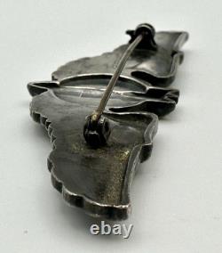 WWII US Army Air Force Sterling Silver Full Size 3 Bombardier Wings Pin Back